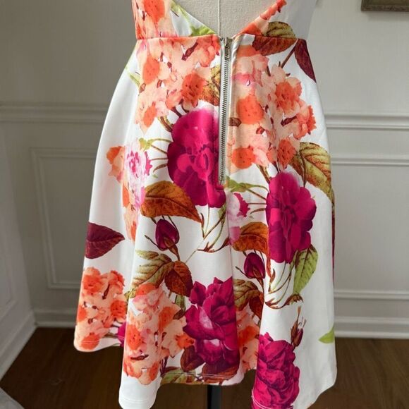 Windsor Large Print Floral Fit and Flare Mini Dress L - Picture 5 of 7